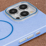 iPhone 15 Pro Glitter Thin Mobil Cover - MagSafe Kompatibel - Lyseblå