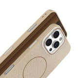 iPhone 15 Glitter Thin Mobil Cover - MagSafe Kompatibel - Brun