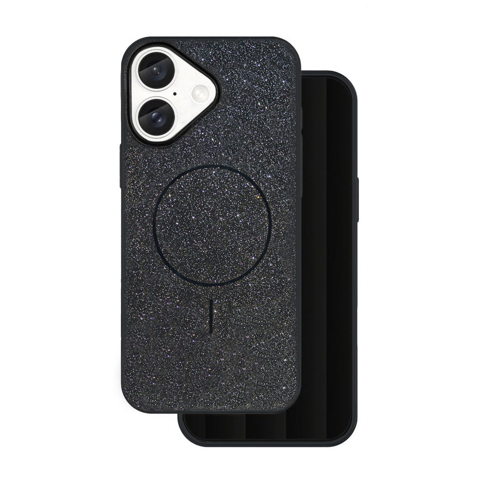 iPhone 17e / 16e TFO Glitter Thin Bagside Cover - MagSafe Kompatibel - Sort
