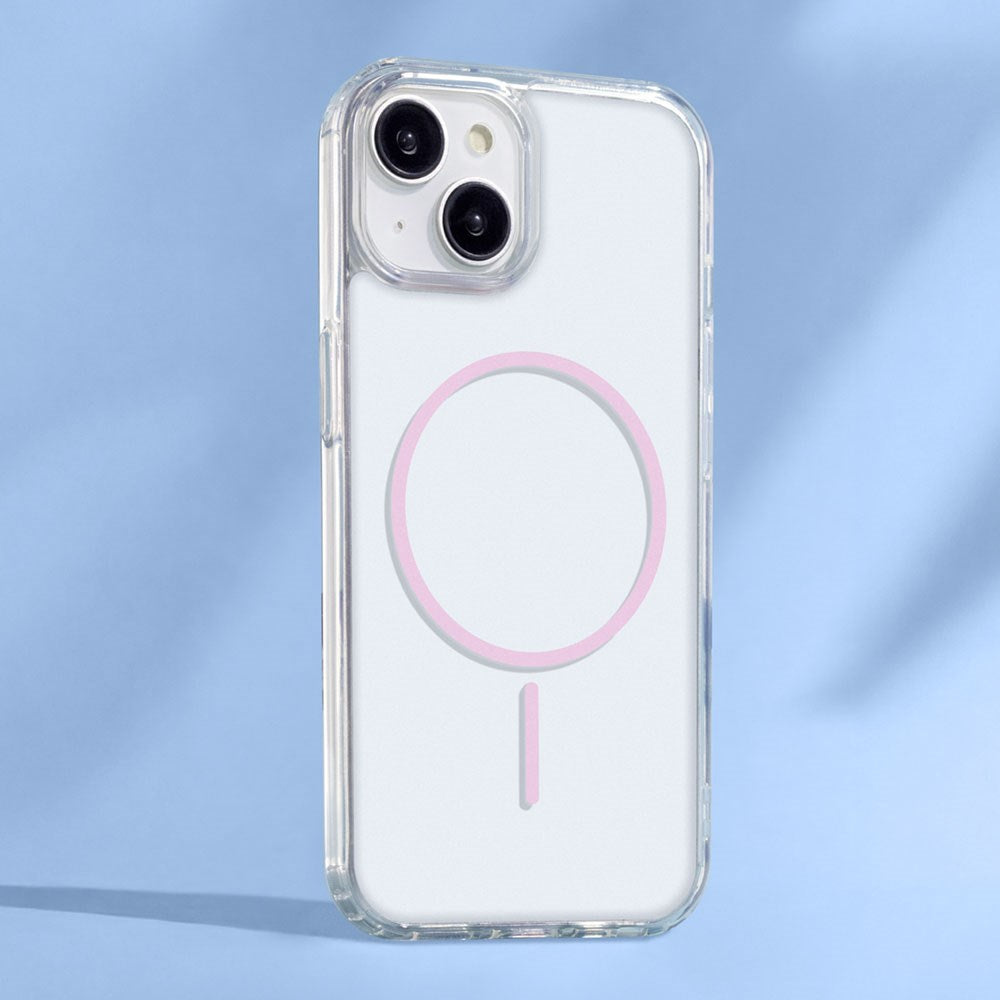 iPhone 17 TFO Anti-Shock Thin Bagside Cover - MagSafe Kompatibel - Gennemsigtig / Lyserød