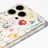 iPhone 16 Pro TFO Glow Glam Bagside Cover - Hvid / Blomster