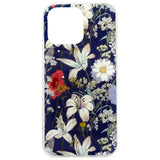 iPhone 16 Pro TFO Glow Glam Bagside Cover - Blå / Blomster
