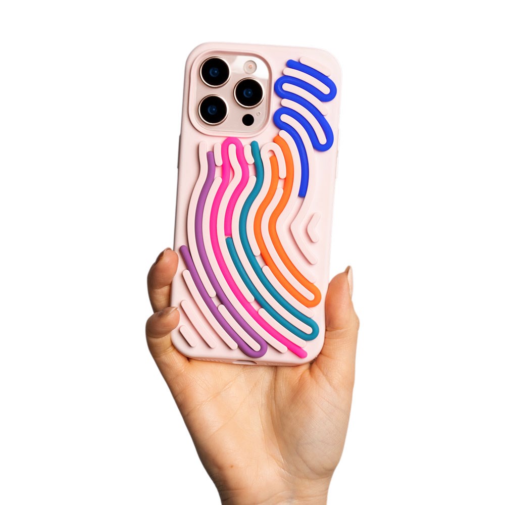 iPhone 17 Pro TFO DIY Snake Silikone Bagside Cover - Lyserød