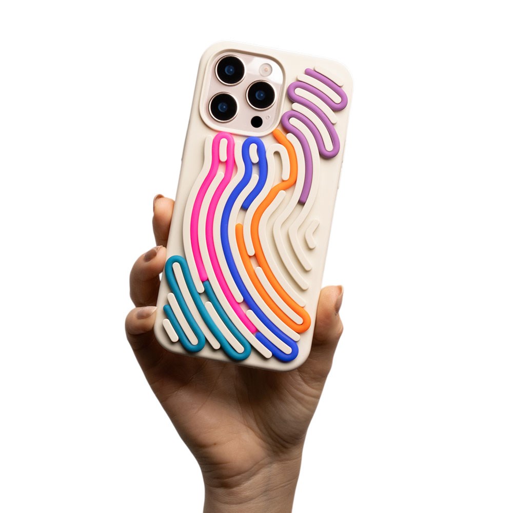 iPhone 16 Pro Max TFO DIY Snake Silikone Bagside Cover - Beige