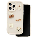iPhone 12 TFO Ultra Trendy 3D Bagside Cover - Beige Bear