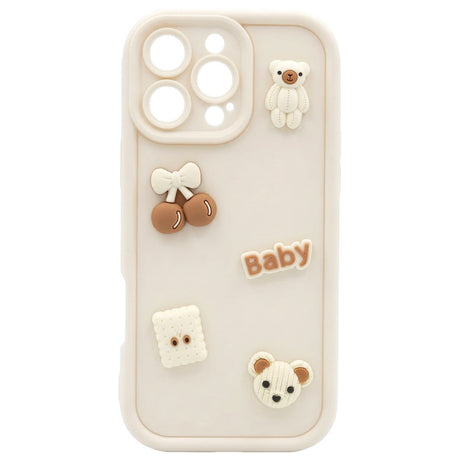 iPhone 13 TFO Ultra Trendy 3D Bagside Cover - Beige Bear