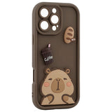iPhone 12 TFO Ultra Trendy 3D Bagside Cover - Brown Capybara