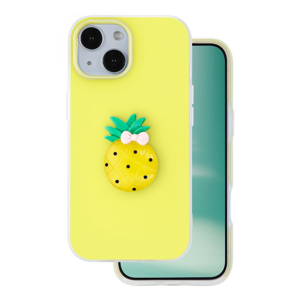 iPhone 15 TFO 3D Frugt Case - Ananas