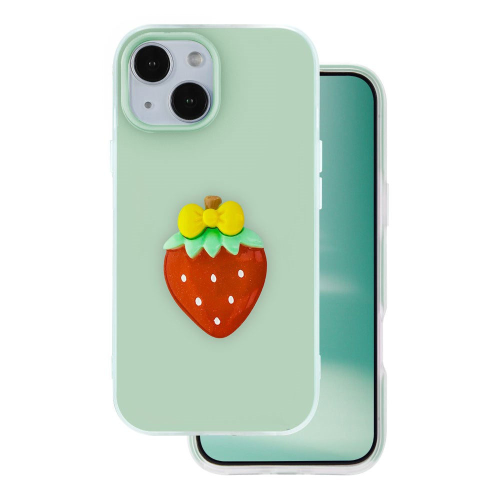 iPhone 13 TFO 3D Frugt Case - Jordbær