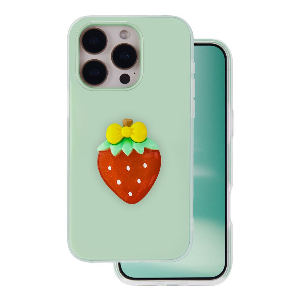 iPhone 16 Pro TFO 3D Frugt Case - Jordbær