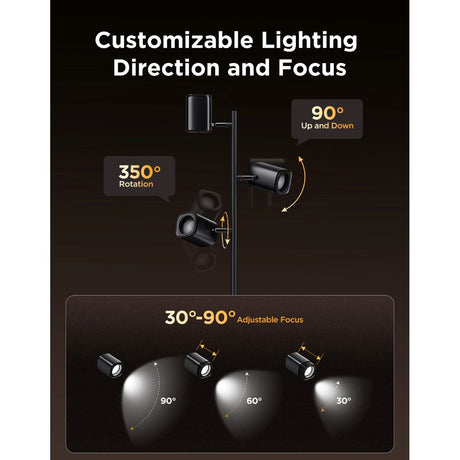 Govee Tree Floor Lamp - 3 Individuelle Spots - Sort