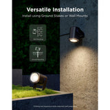 Govee Outdoor Spotlights med 2 stk. - Montering: Væg / Jorden - Sort