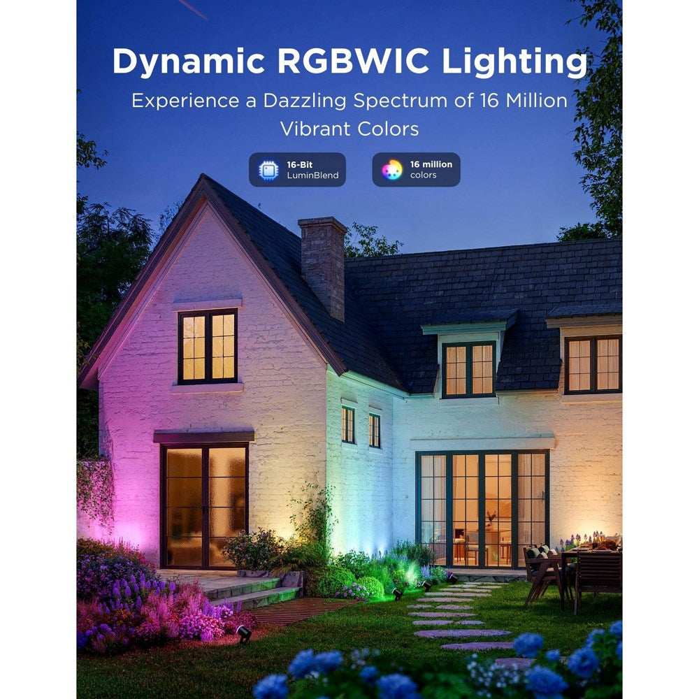 Govee Outdoor Spotlights med 2 stk. - Montering: Væg / Jorden - Sort