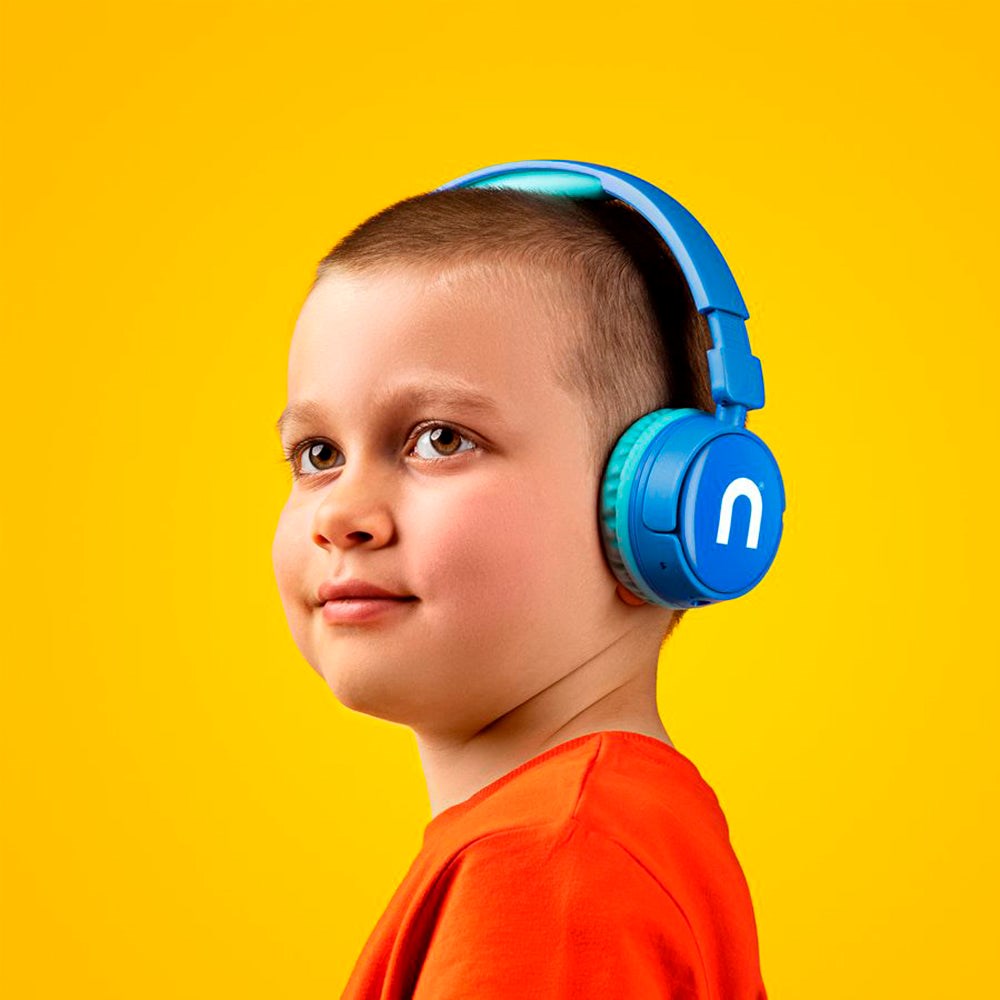 Niceboy Hive Kiddie On-Ear Bluetooth Hovedtelefoner til Børn m. Lydbegrænser - Blå