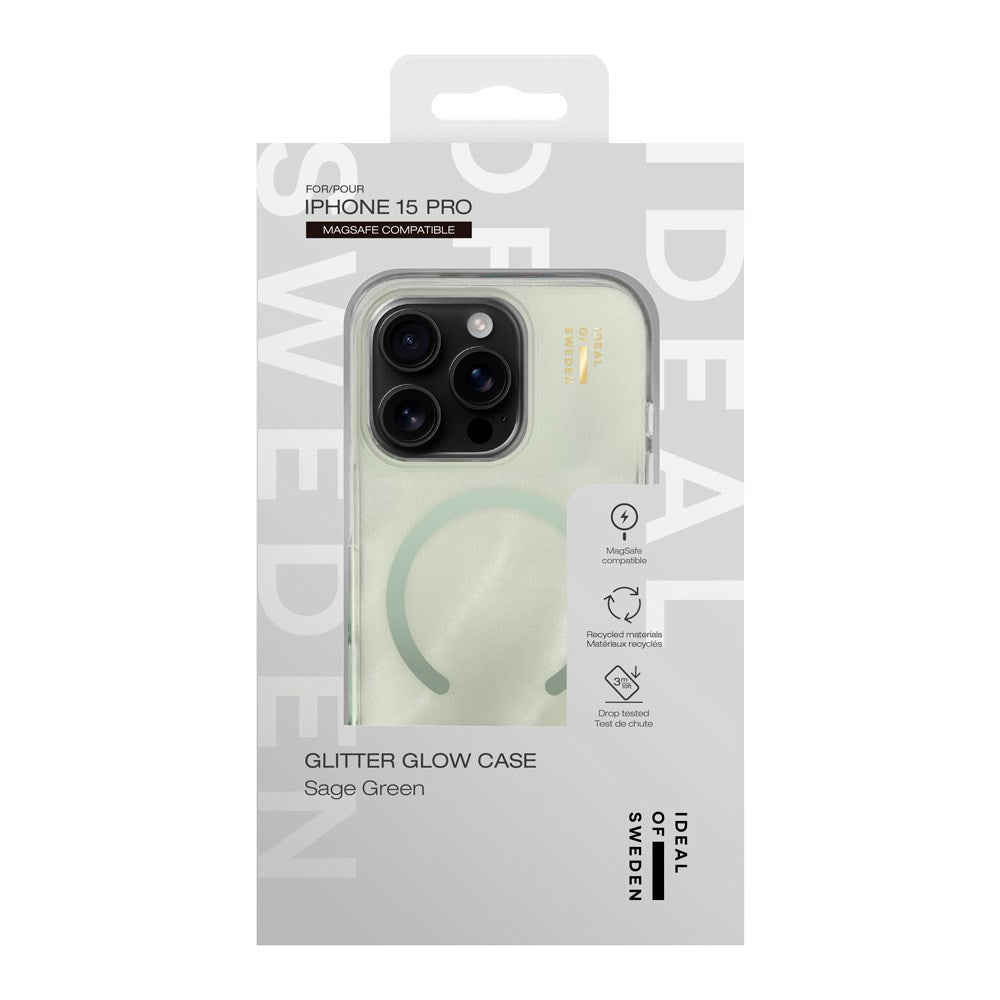 iPhone 15 Pro iDeal Of Sweden Clear Cover - MagSafe Kompatibel - Sage Green