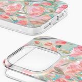 iPhone 15 Pro iDeal Of Sweden Clear Cover - MagSafe Kompatibel - Tulip Bloom
