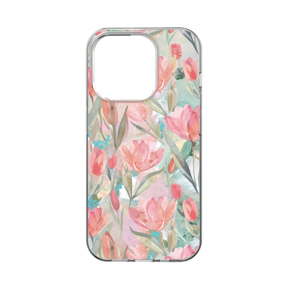iPhone 15 Pro iDeal Of Sweden Clear Cover - MagSafe Kompatibel - Tulip Bloom
