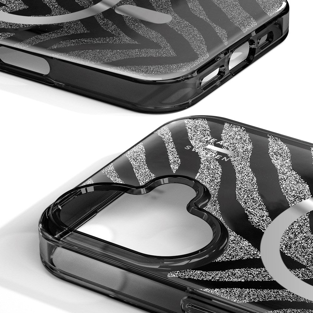 iPhone 16 iDeal Of Sweden Clear Cover - MagSafe Kompatibel - Zebra Mystique
