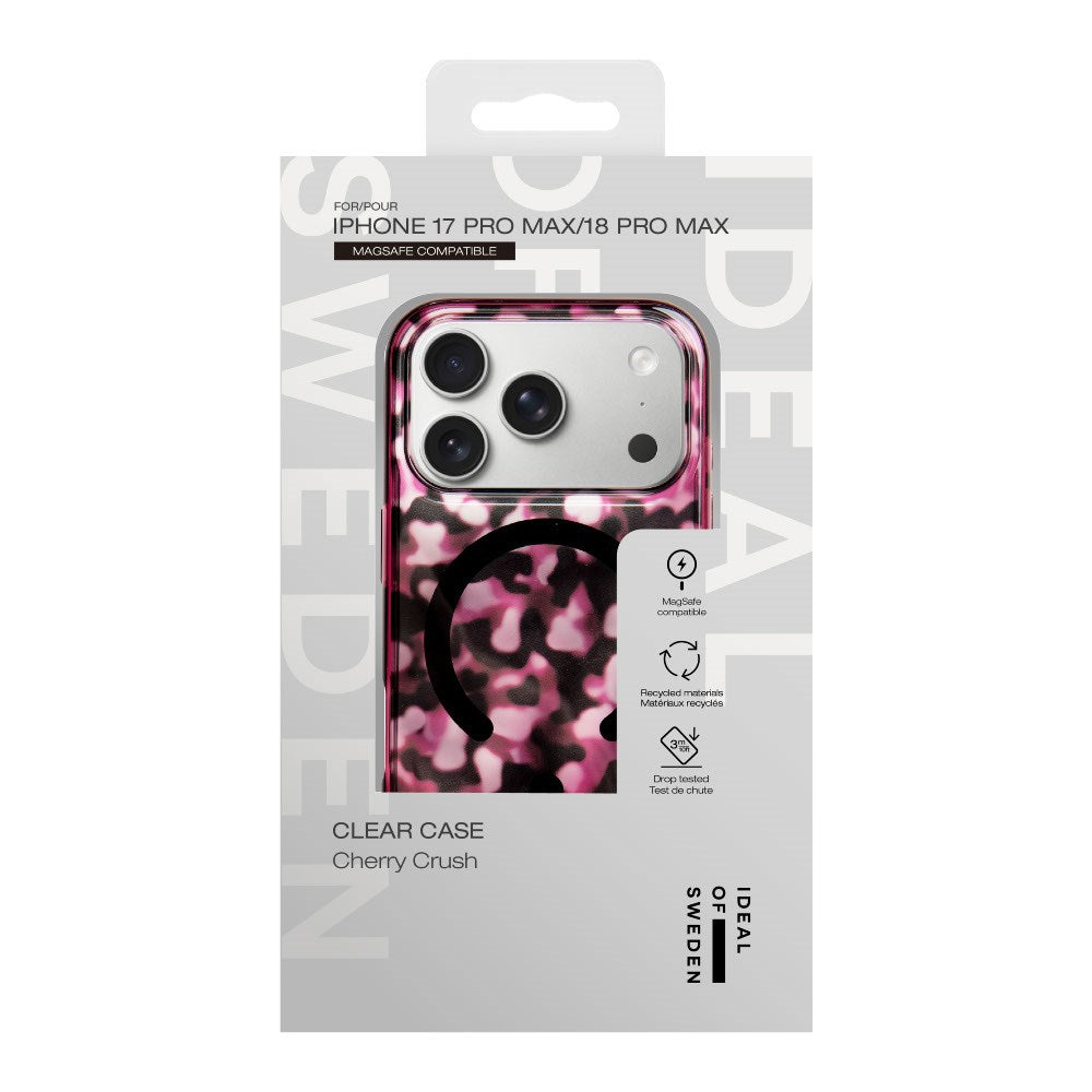 iPhone 18 Pro Max / 17 Pro Max iDeal Of Sweden Clear Cover - MagSafe Kompatibel - Cherry Crush