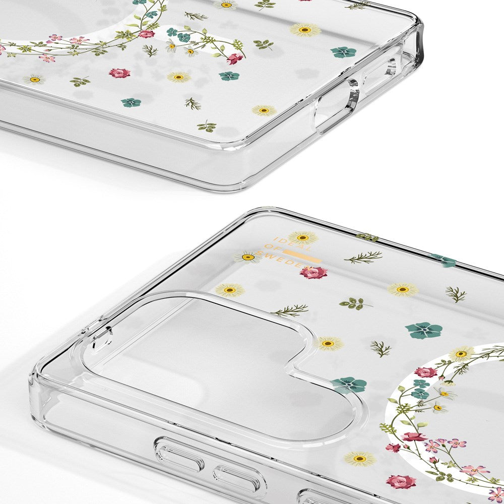 Samsung Galaxy S25 Ultra iDeal Of Sweden Clear Case - Trådløs Opladning - Petite Floral