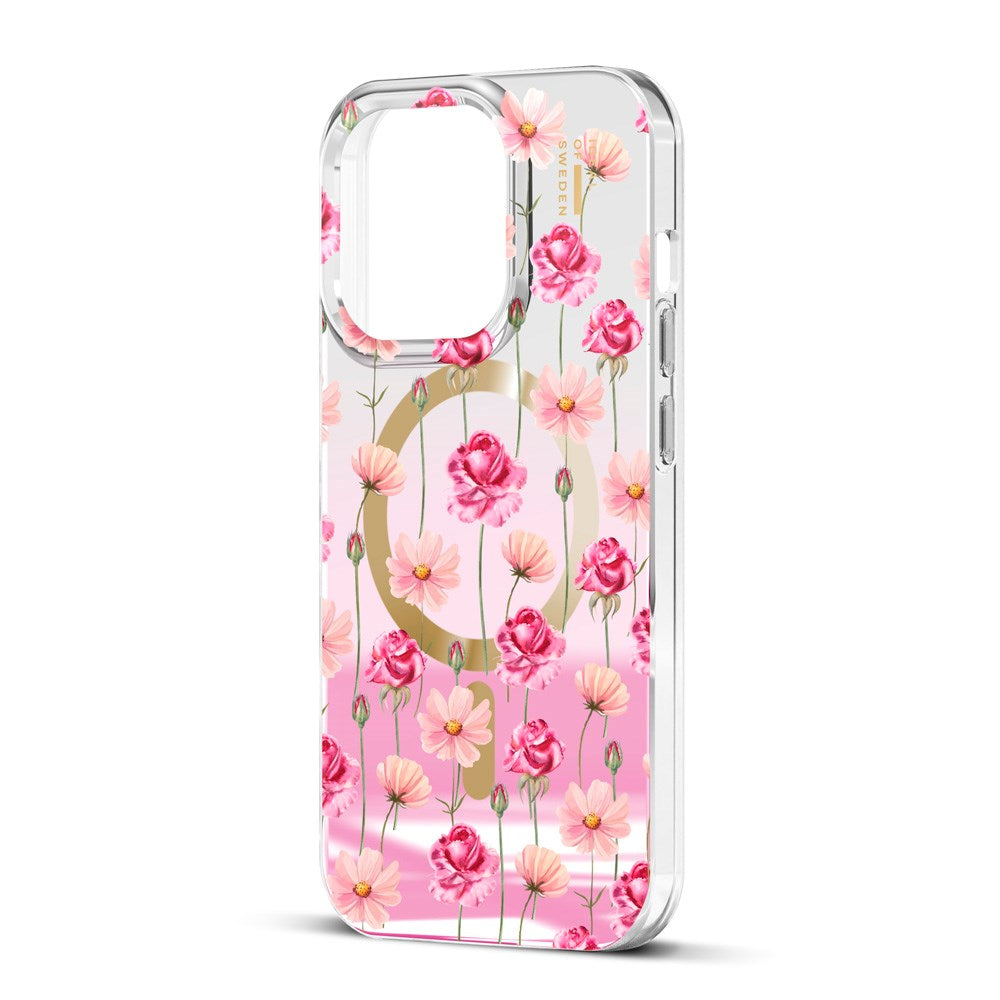 iPhone 17e / 16e / 15 / 14 / 13 iDeal Of Sweden Mirror Cover - MagSafe Kompatibel - Rose Blush Floral