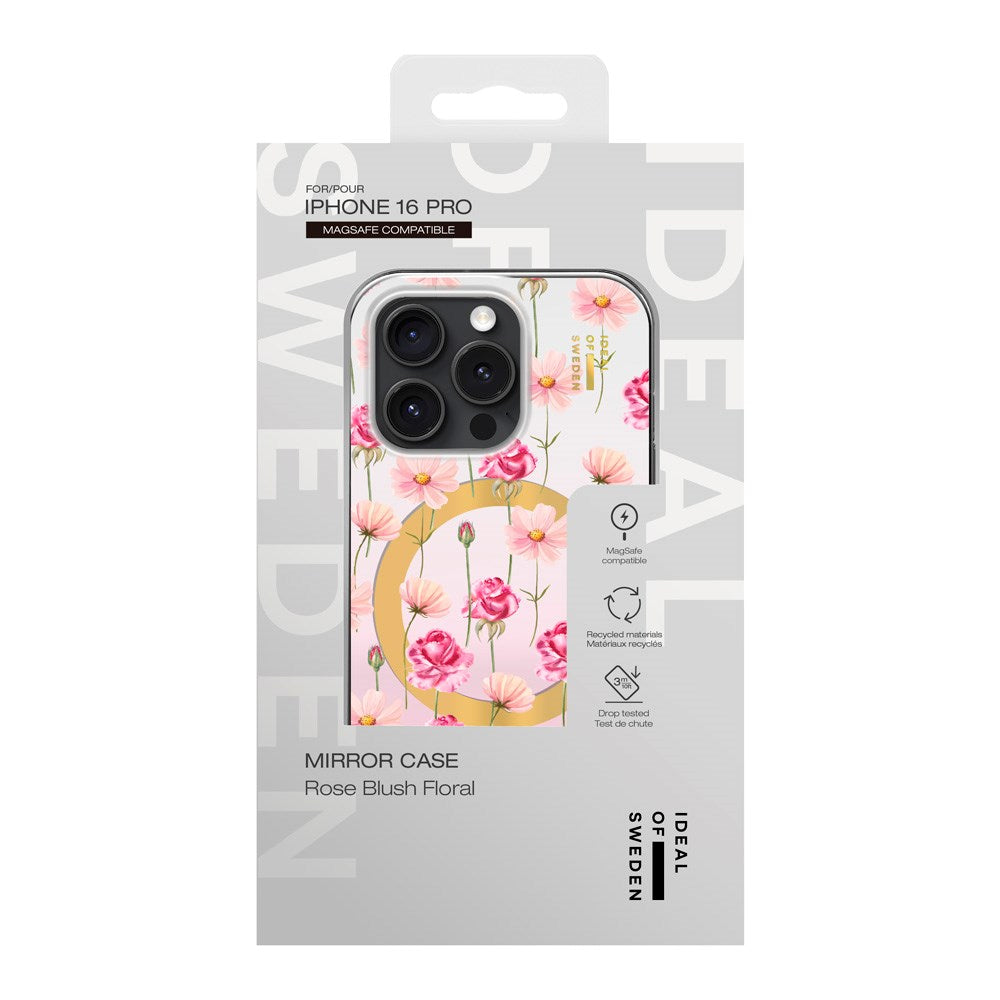 iPhone 16 Pro iDeal Of Sweden Mirror Cover - MagSafe Kompatibel - Rose Blush Floral
