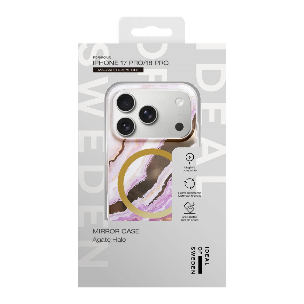 iPhone 18 Pro / 17 Pro iDeal Of Sweden Mirror Cover - MagSafe Kompatibel - Agate Halo