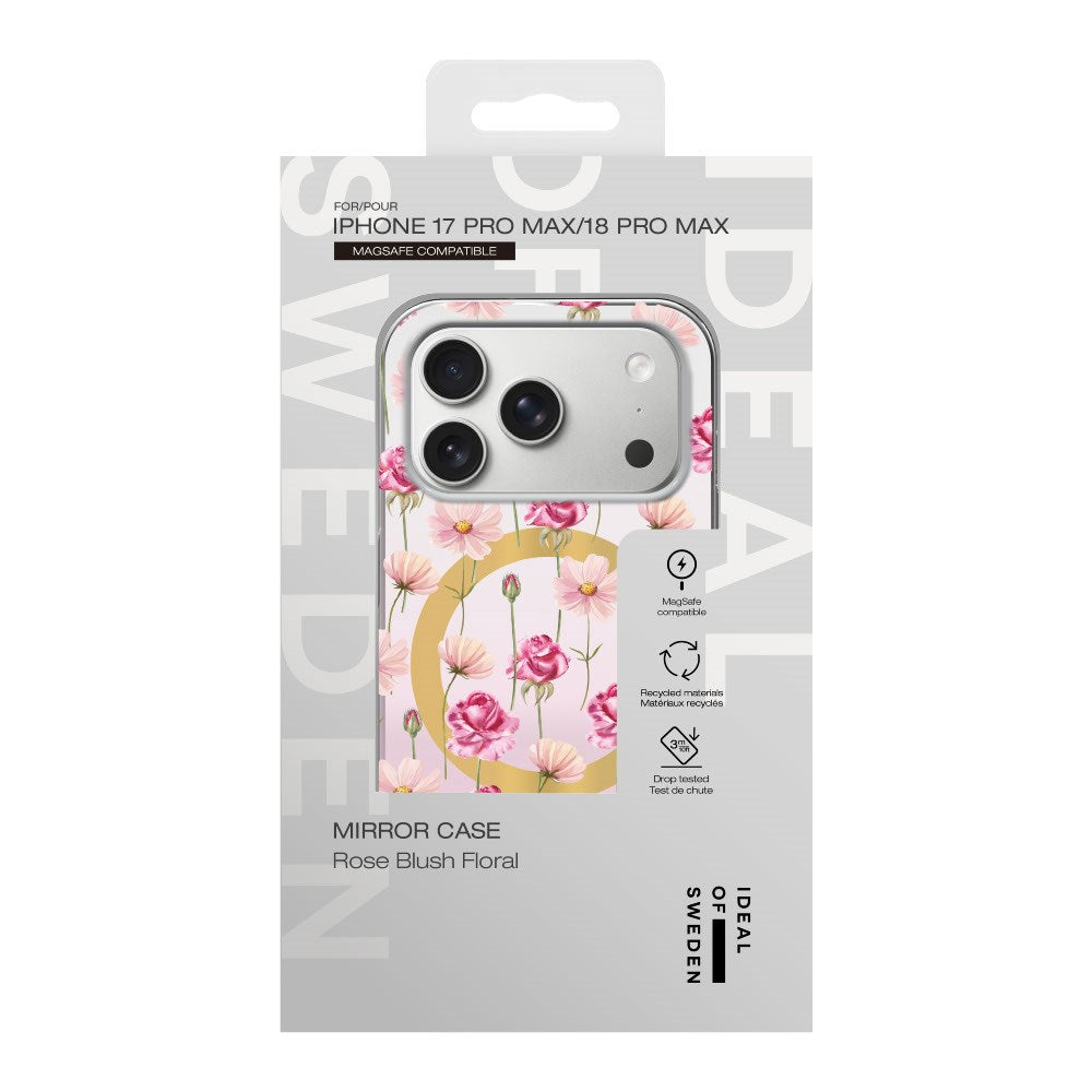 iPhone 18 Pro Max / 17 Pro Max iDeal Of Sweden Mirror Cover - MagSafe Kompatibel - Rose Blush Floral