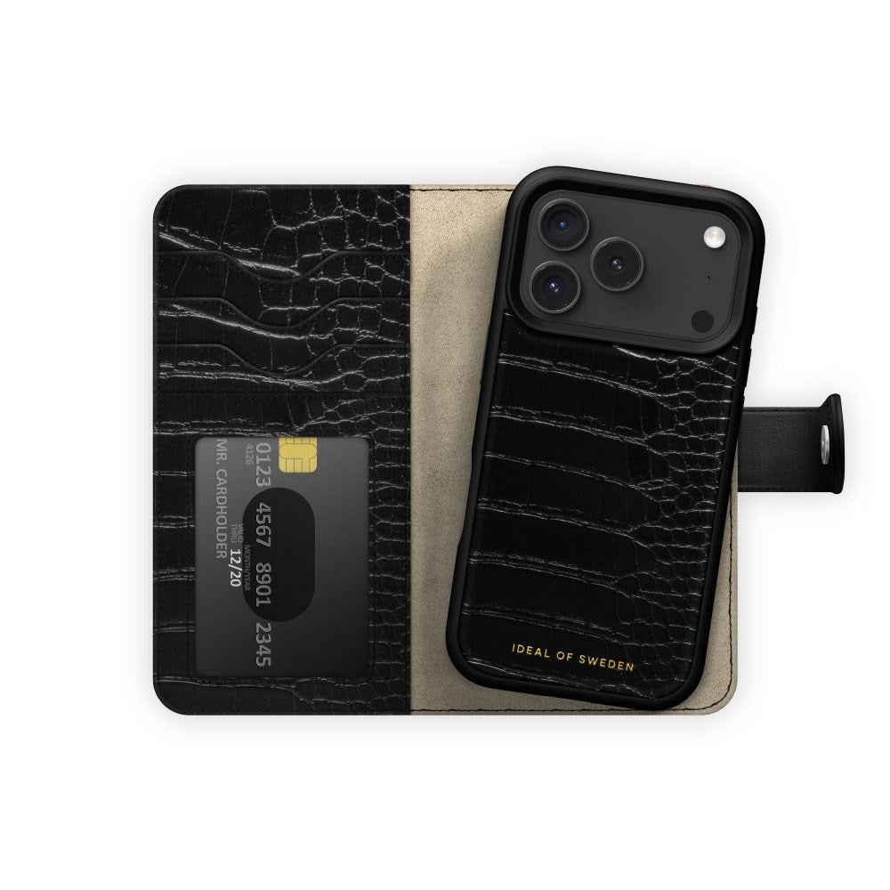 iPhone 18 Pro / 17 Pro iDeal Of Sweden Magnet Wallet+ Flip Cover - MagSafe Kompatibel - Black Croco