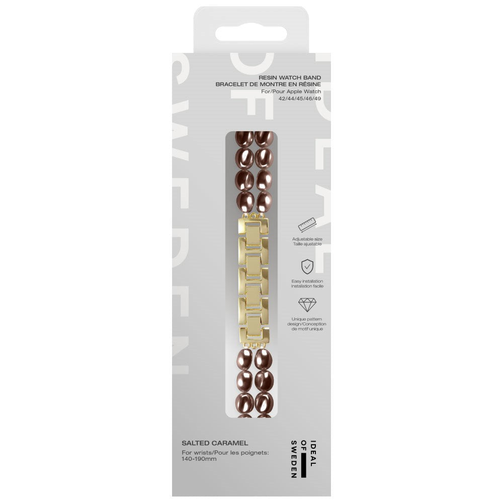 Apple Watch (42/44/SE/45/46/49mm) iDeal of Sweden Resinrem - Salted Caramel Pearl
