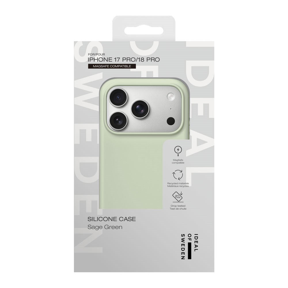 iPhone 18 Pro / 17 Pro iDeal Of Sweden Silikone Cover - MagSafe Kompatibelt - Sage Green
