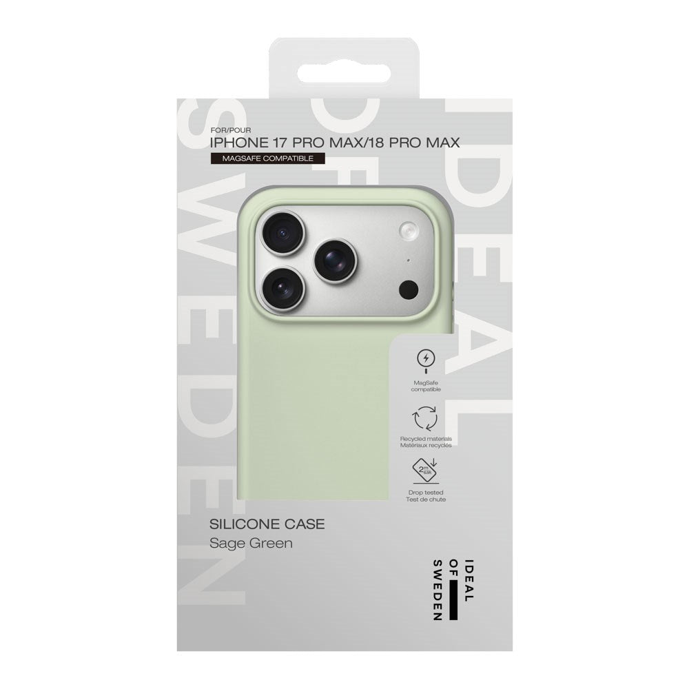 iPhone 18 Pro Max / 17 Pro Max iDeal Of Sweden Silikone Cover - MagSafe Kompatibelt - Sage Green