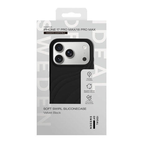 iPhone 18 Pro Max / 17 Pro Max iDeal of Sweden Soft Swirl Silikone Cover - MagSafe Kompatibel - Velvet Black
