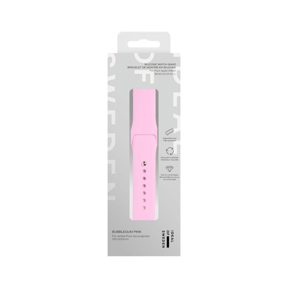 Apple Watch (42/44/SE/45/46/49mm) iDeal of Sweden Silikonerem - Str. M/L - Bubblegum Pink