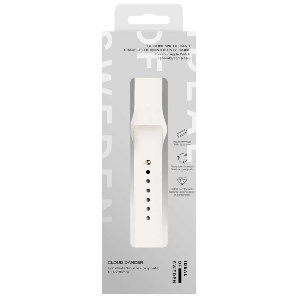 Apple Watch (42/44/SE/45/46/49mm) iDeal of Sweden Silikonerem - Str. M/L - Cloud Dancer