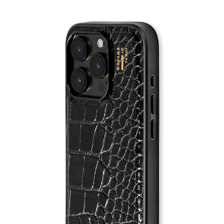 iPhone 14 Pro iDeal Of Sweden Vegan Leather Case - Black Croco