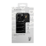 iPhone 14 Pro iDeal Of Sweden Vegan Leather Case - Black Croco