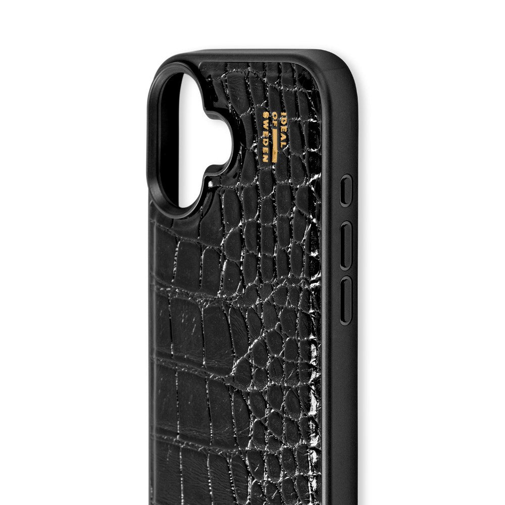 iPhone 16 iDeal Of Sweden Vegan Leather Case - Black Croco