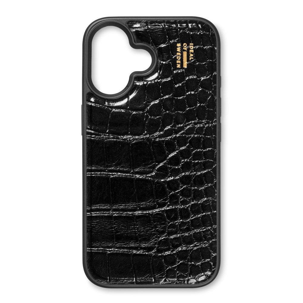 iPhone 16 iDeal Of Sweden Vegan Leather Case - Black Croco