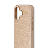 iPhone 16 iDeal Of Sweden Vegan Leather Case - Warm Beige Croco