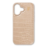 iPhone 16 iDeal Of Sweden Vegan Leather Case - Warm Beige Croco