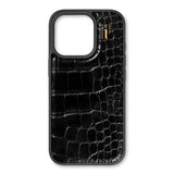 iPhone 16 Pro iDeal Of Sweden Vegan Leather Case - Black Croco