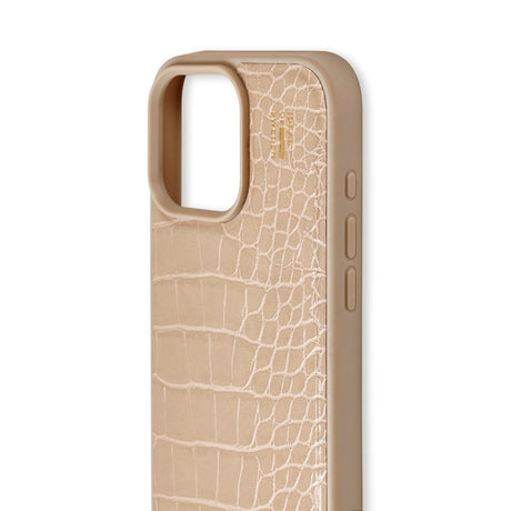 iPhone 16 Pro iDeal Of Sweden Vegan Leather Case - Warm Beige Croco