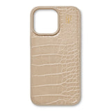 iPhone 16 Pro iDeal Of Sweden Vegan Leather Case - Warm Beige Croco