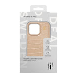 iPhone 16 Pro iDeal Of Sweden Vegan Leather Case - Warm Beige Croco