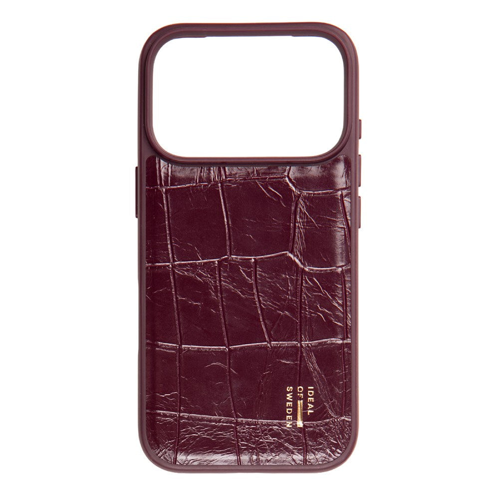 iPhone 18 Pro Max / 17 Pro Max iDeal of Sweden Vegan Leather Cover - MagSafe Kompatibel - Fine Wine Croco
