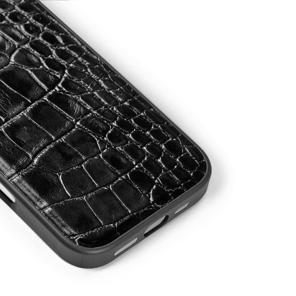 iPhone 16 iDeal Of Sweden Vegan Leather Case - MagSafe Kompatibel - Black Croco