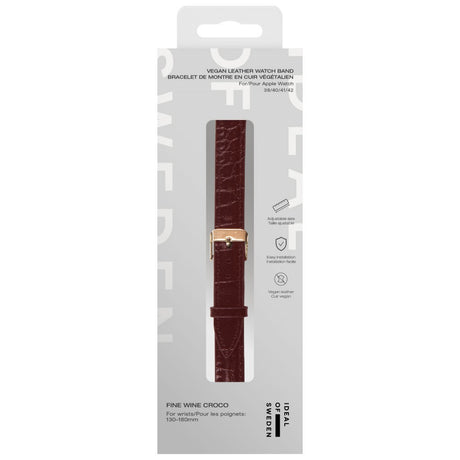 Apple Watch (38/40/SE/41/42mm) Vegan Leather Smartwatch Rem - Fine Wine Croco