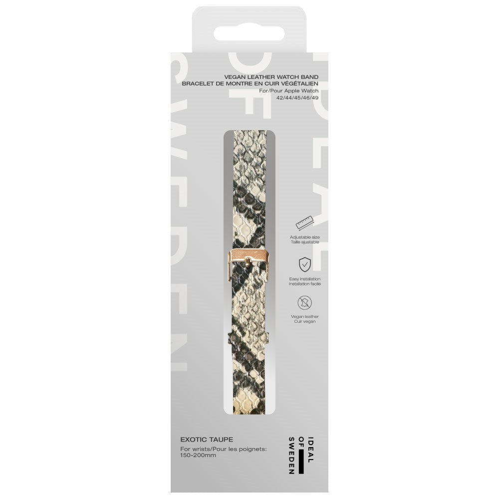 Apple Watch (42/44/SE/45/46/49mm) Vegan Leather Smartwatch Rem - Exotic Taupe