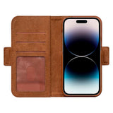 iPhone 14 Key Nordfjord Slim Wallet Læder Cover m. Pung - Brun